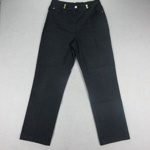 St. John Sports Marie Gray Slacks Straight Leg Sz 6 27 x 29 Knit Pants Casual